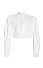 Moda Operandi Piece Of White Selena Button Detailed Crop Shirt