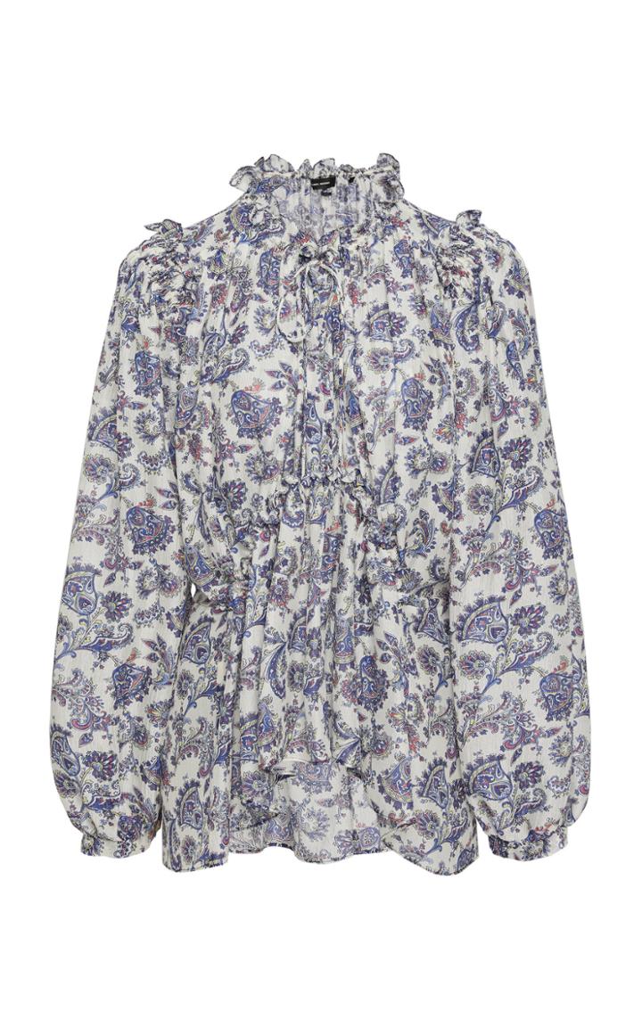 Isabel Marant Noon Printed Silk-georgette Top