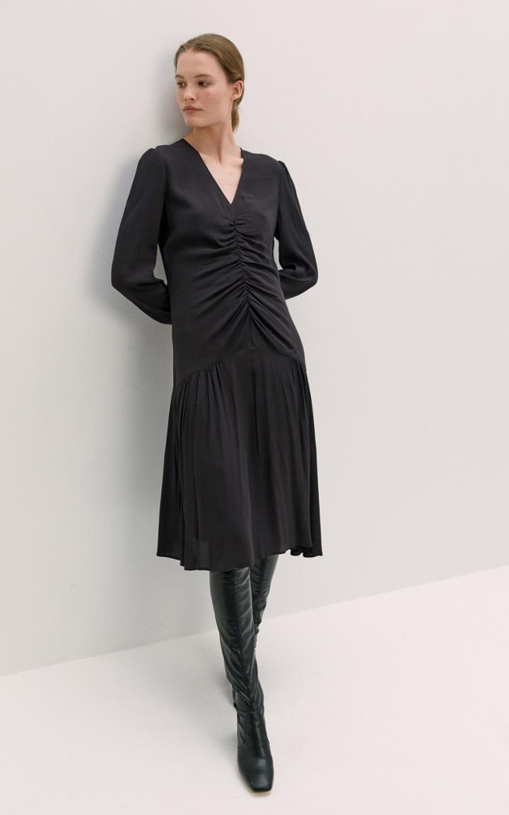 Moda Operandi By Malene Birger Soha Ruched Viscose Midi Dress