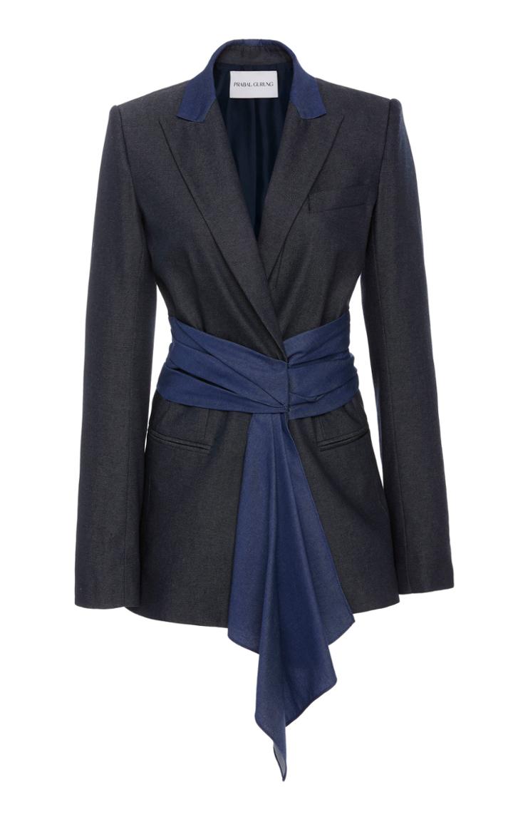 Prabal Gurung Ghar Wrap Denim Jacket