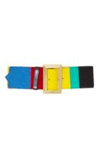 Etro Colorblock Leather Belt