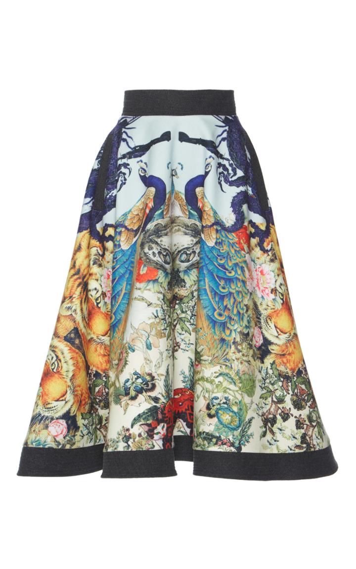 Hussein Bazaza Printed Tea Length Skirt
