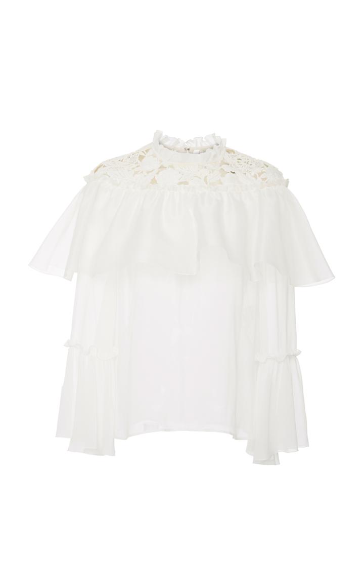 Giambattista Valli Long Sleeve Silk Blouse