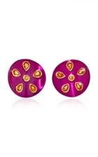 Sabbadini Purple Pois Earrings With Orange Sapphires
