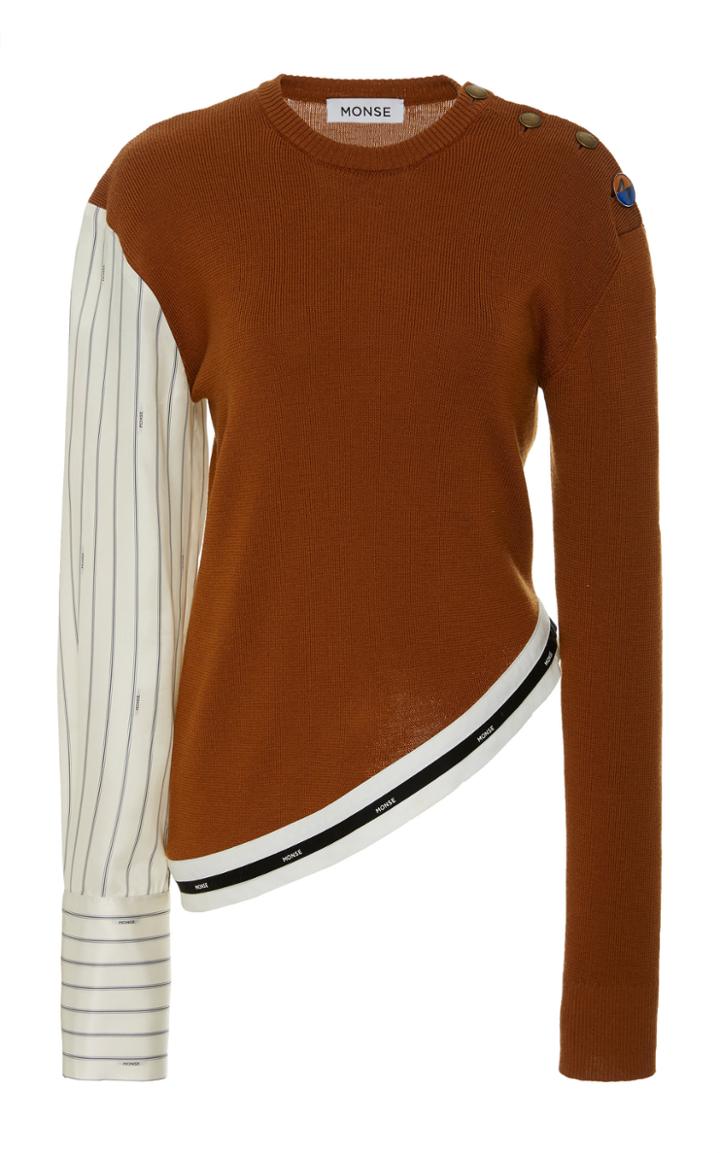Monse Pinstripe Sleeve Knit Sweater