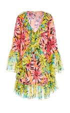 Michael Kors Collection Ruffle Contrast Silk Shift Dress