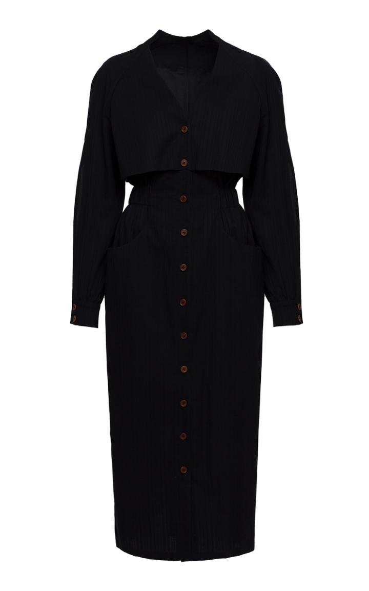 Ulyana Sergeenko Demi Couture Long Sleeve Pencil Dress
