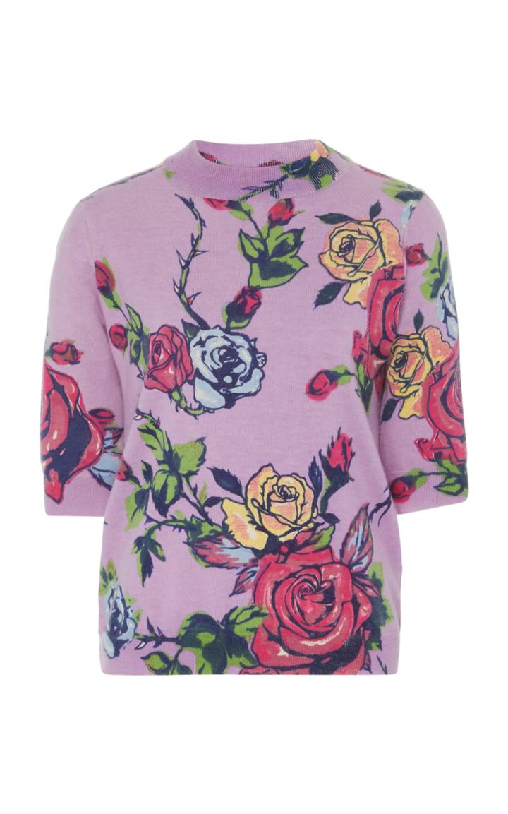 Moda Operandi Prabal Gurung Floral-print Cashmere Sweater Size: Xs