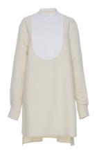 Jil Sander Lakshmi Bib Crepe De Chine Top