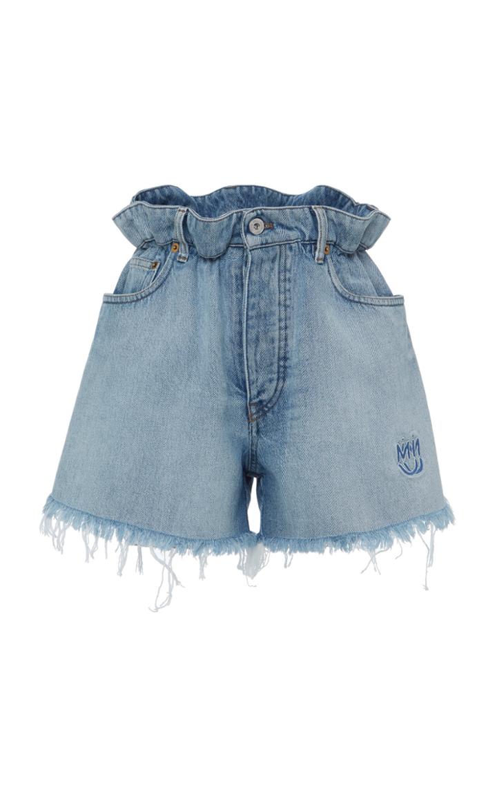 Miu Miu Frayed Denim Shorts