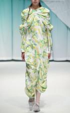 Moda Operandi Yuhan Wang Tulip-printed Draped Satin Dress