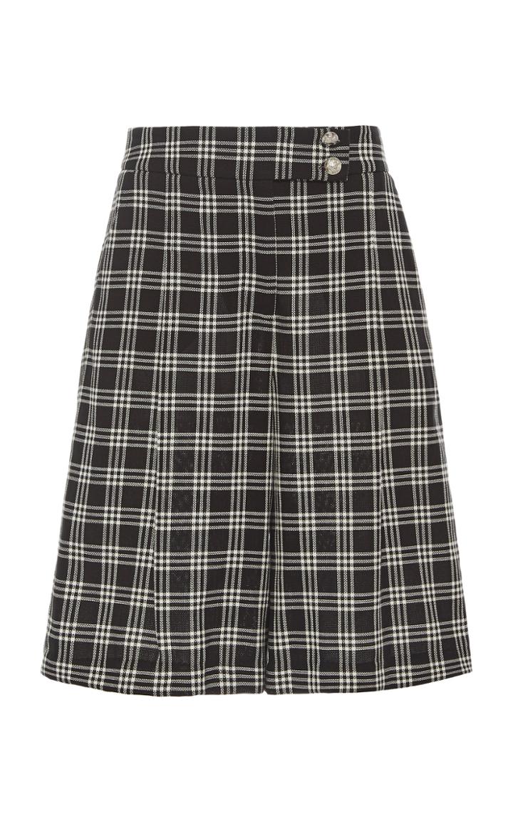 Moda Operandi Veronica Beard Saira High-waist Plaid-printed Shorts Size: 00