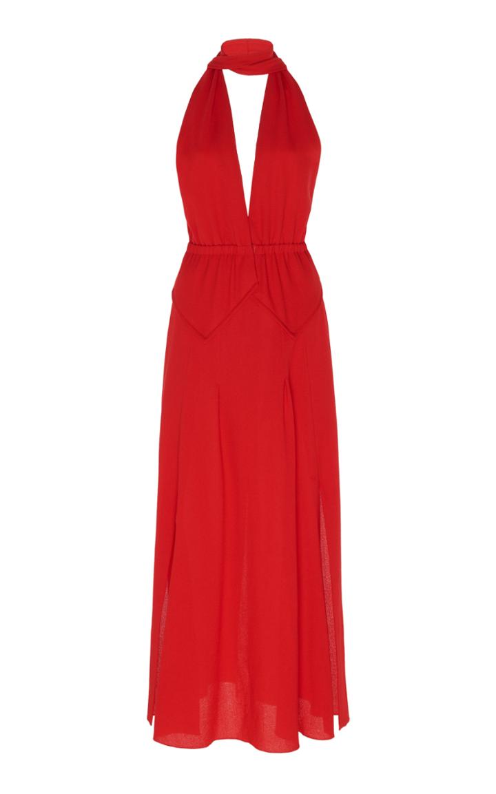 Roland Mouret Katana Wool Crepe Halter Dress