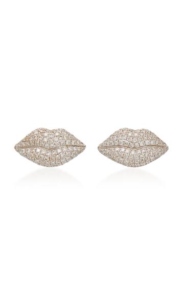 Colette Jewelry 18k Gold And Diamond Lip Earrings