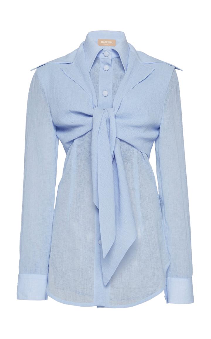 Matriel Sheer Shirt With Tied Layer