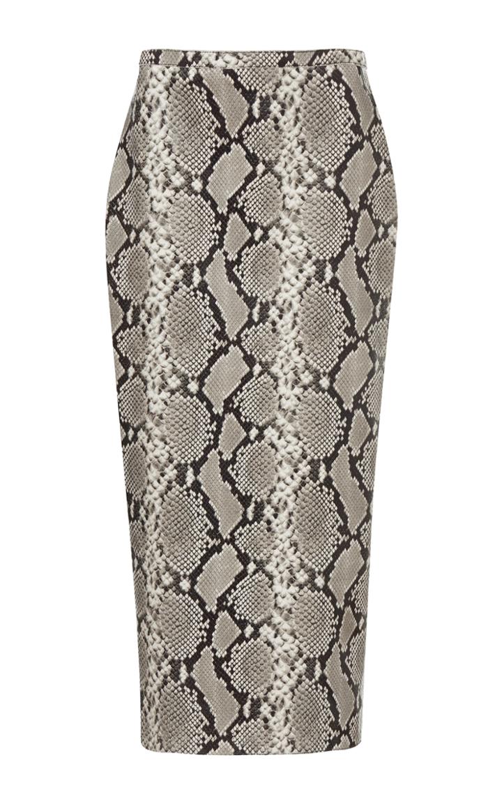 Rochas Printed Python Pencil Skirt
