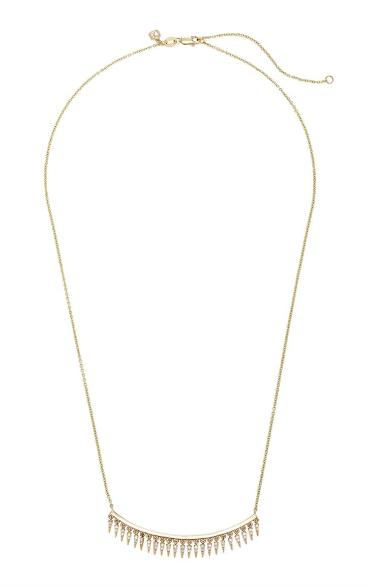 Sydney Evan Pave Fringe Drop Bar Necklace