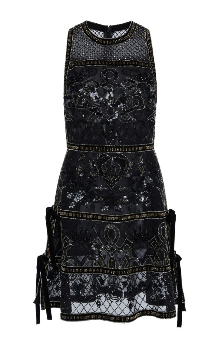 Elie Saab Sleeveless Beaded A Line Dress