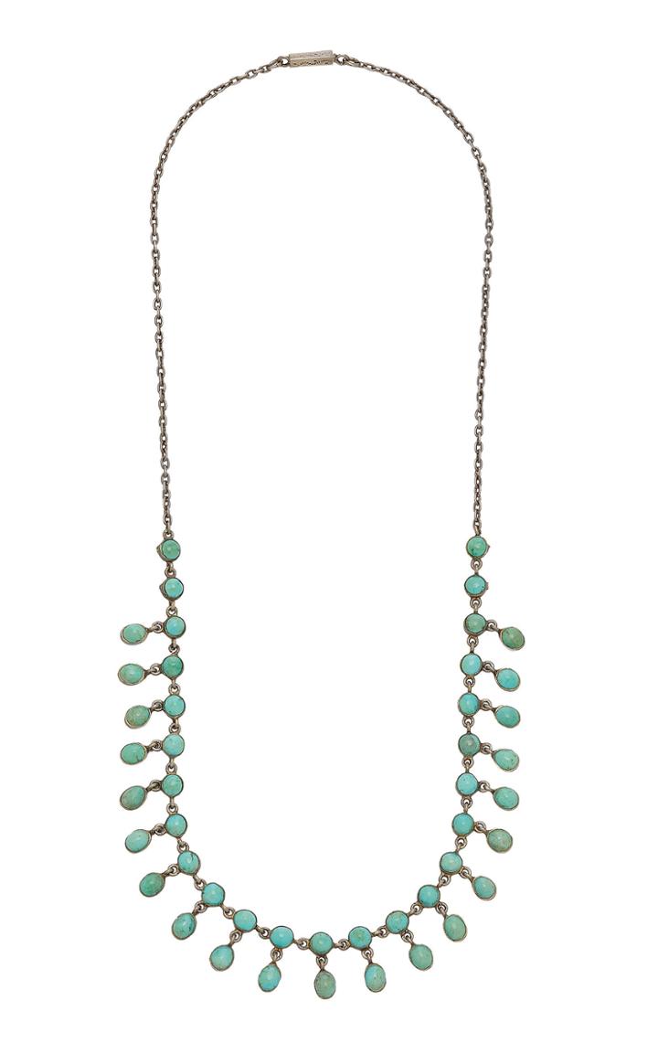 Vela Antique Silver And Turquoise Necklace