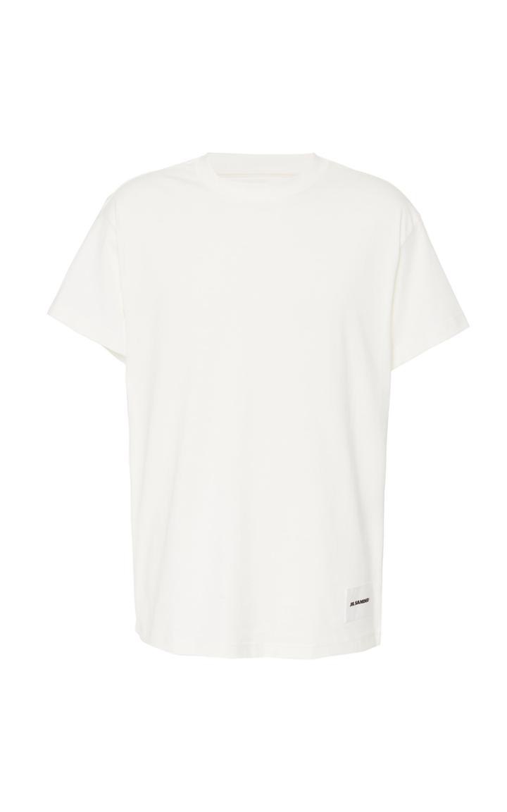 Jil Sander Classic 3-pack White Crewneck T-shirts Size: M