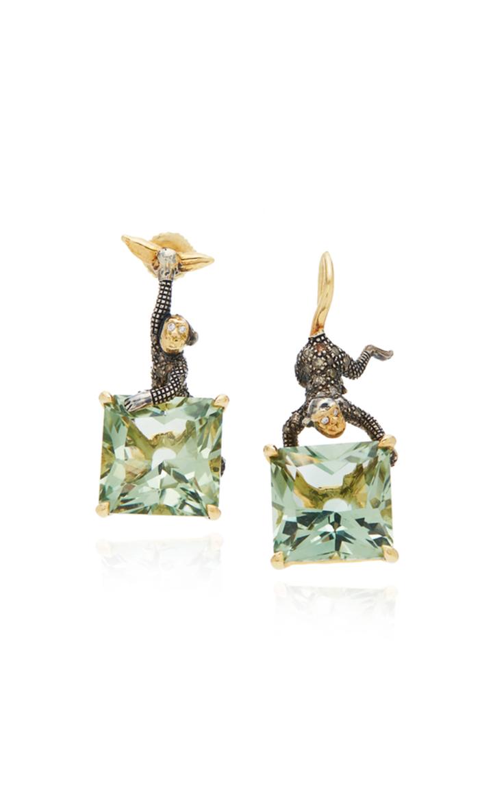 Bibi Van Der Velden Monkey On Sapphire Earrings