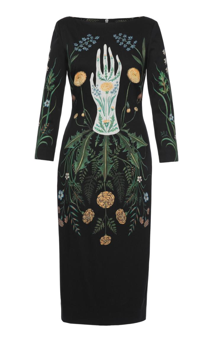 Lena Hoschek Circle Of Life Printed Stretch-cotton Midi Dress