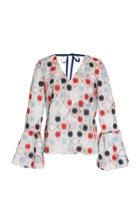 Huishan Zhang Sylvie Embroidered Silk-blend Top