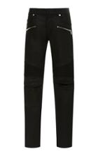 Balmain Skinny-fit Zip-detailed Distressed Stretch-denim Jeans