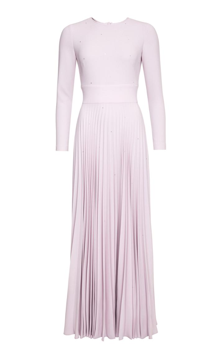 Lilli Jahilo Lara Pleated Crepe Gown