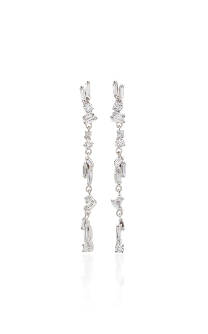 Suzanne Kalan White Diamond Chain Earrings