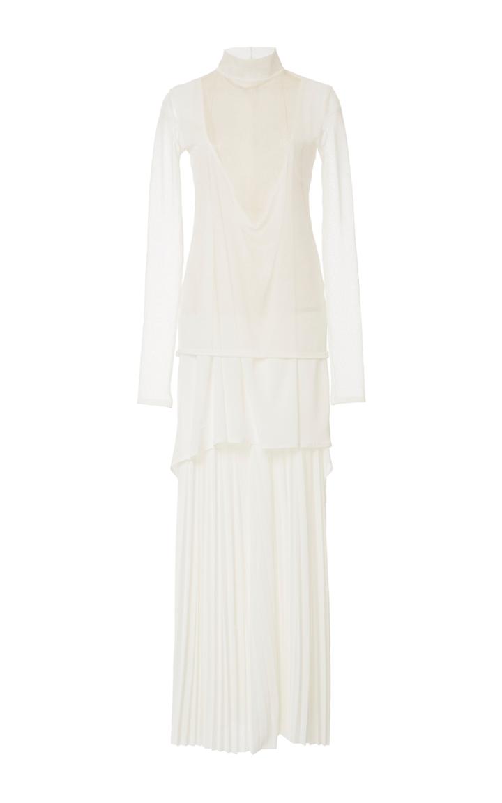 Proenza Schouler Pleated Gauze Jersey Dress
