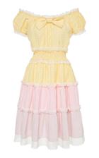 Luisa Beccaria Off-the-shoulder Cotton Blend Dress