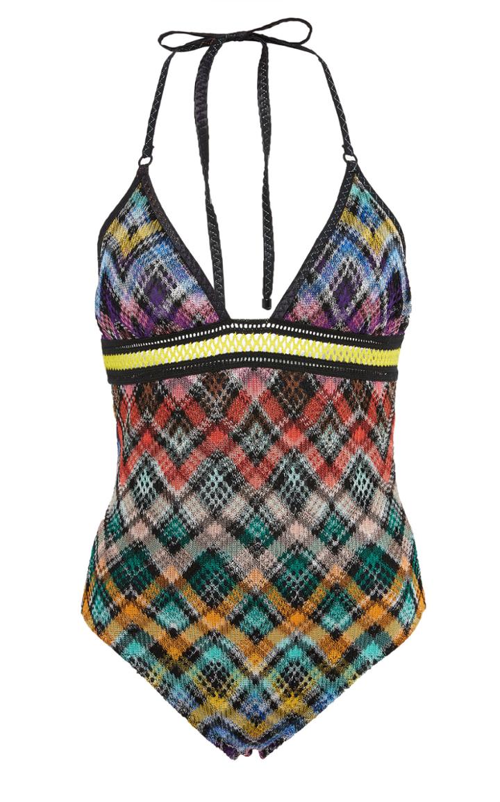 Missoni Mare Printed Plunge Triangle One Piece Swimsuit