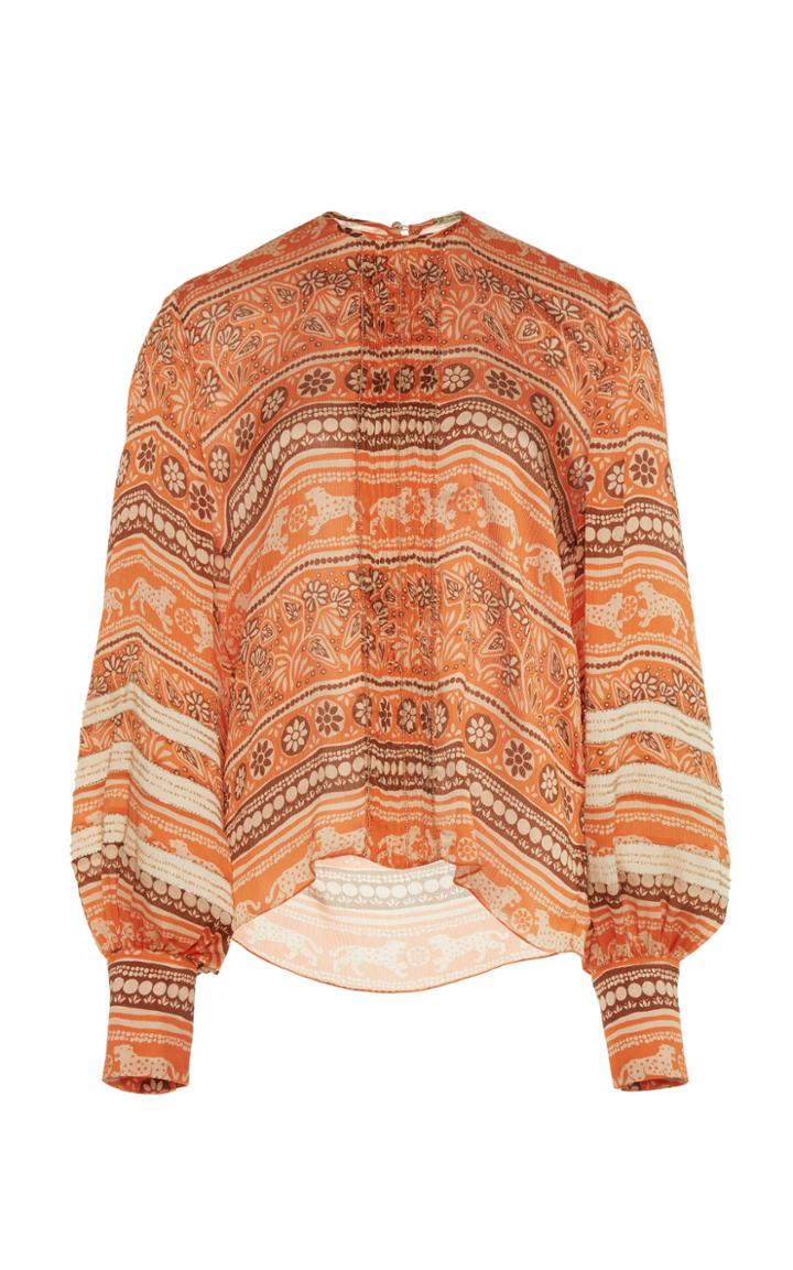 Johanna Ortiz A Raw Explosion Satin Long Sleeved Blouse