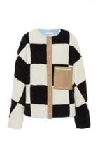 Sandy Liang Pawn Oversized Checked Fleece Jacket