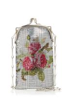 Paco Rabanne Pixel 69 Mini Floral Embellished Aluminum Frame Bag
