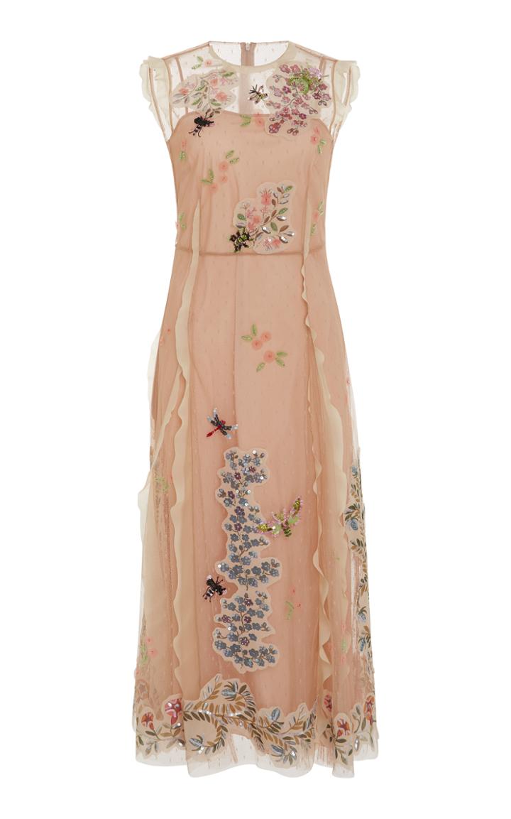 Red Valentino Sequin And Bead Embroidered Dress