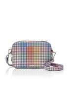 Ganni Grid-print Leather Shoulder Bag