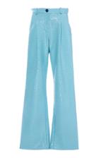 Rowen Rose Wide-leg Embossed-faux-leather Pants