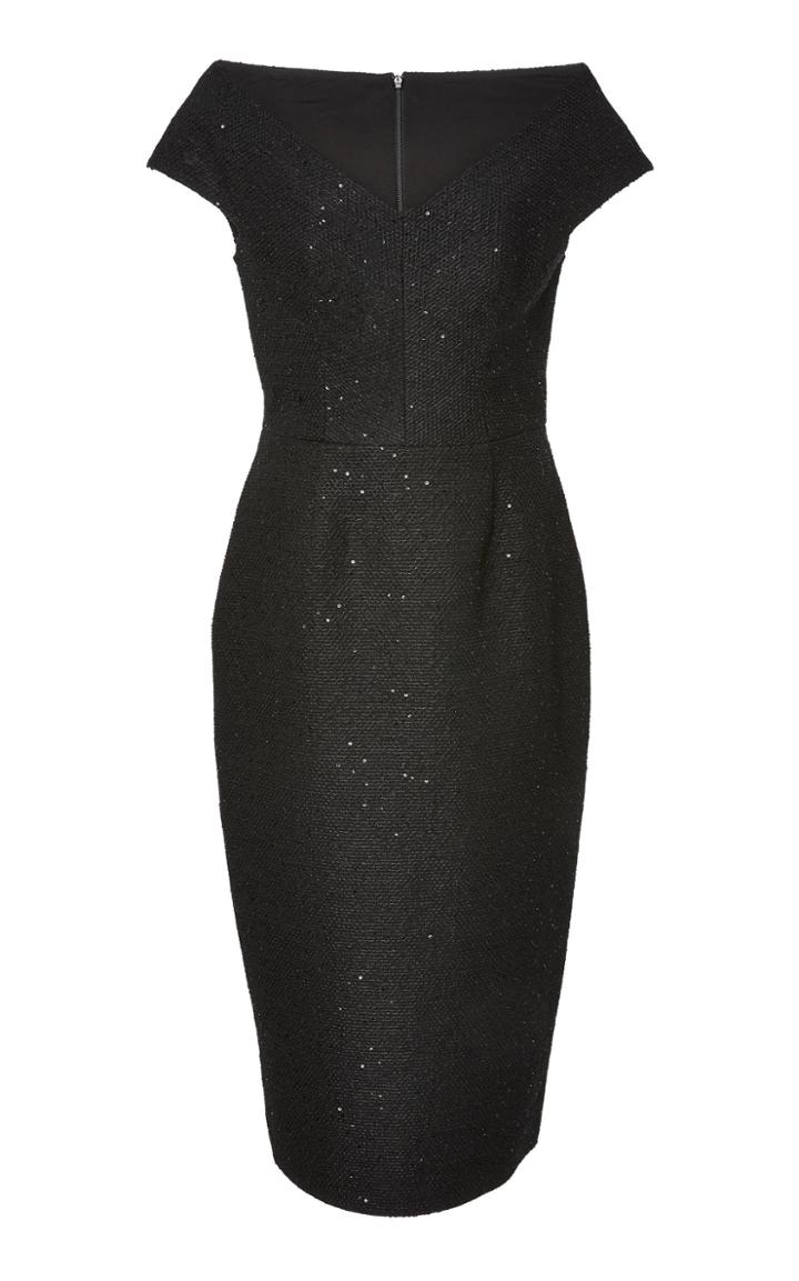 Lela Rose Open Neck Fitted Sheath