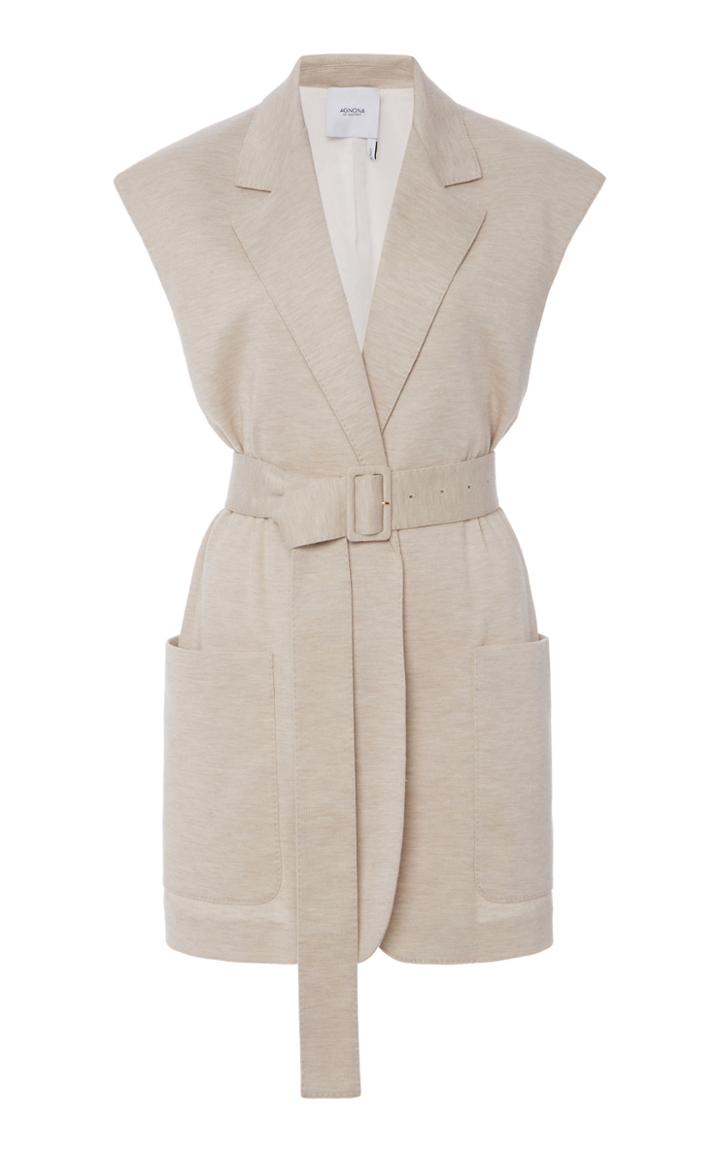 Moda Operandi Agnona Cashmere-blend Jersey Belted Vest Size: 36