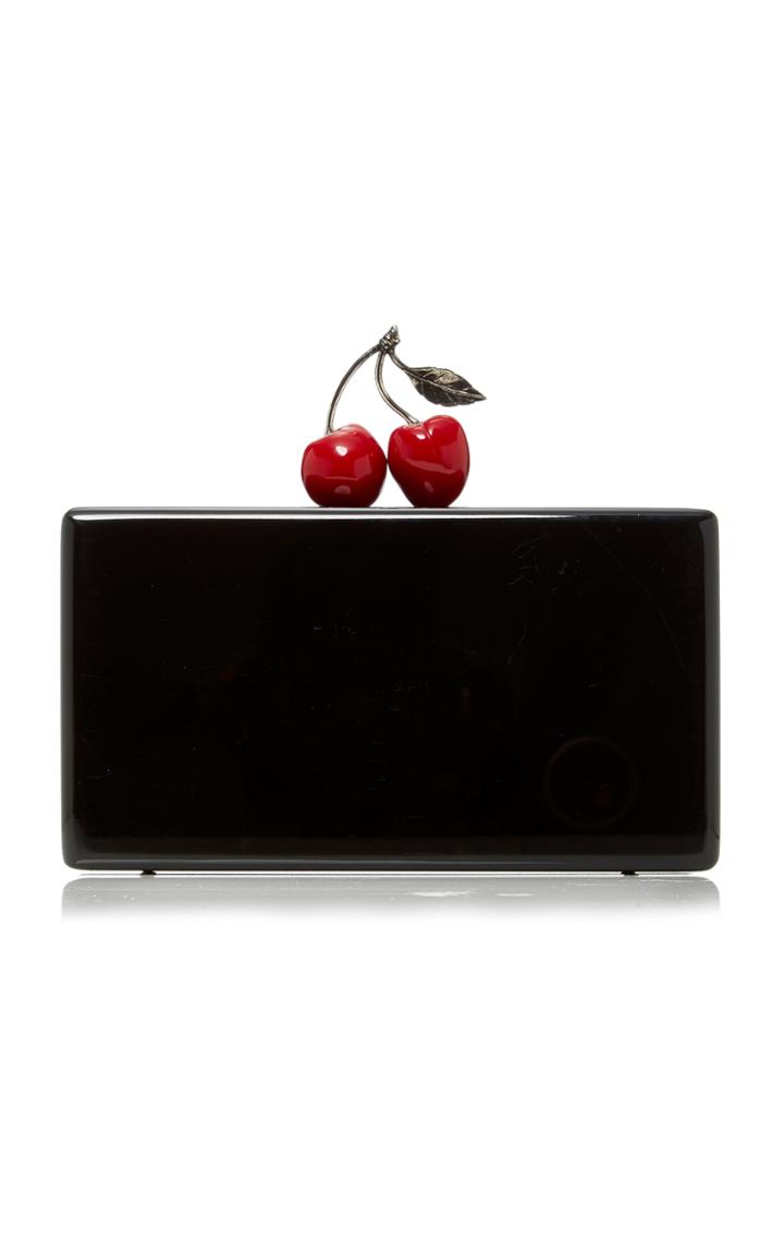 Edie Parker Jean Cherry-topped Acrylic Clutch