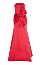 Paule Ka Silk Duchess Satin Bow Gown