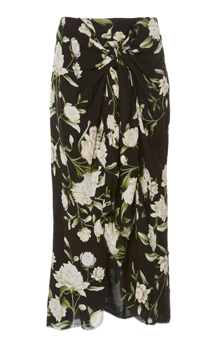 Johanna Ortiz Nostalgic Feeling Floral Silk Georgette Skirt