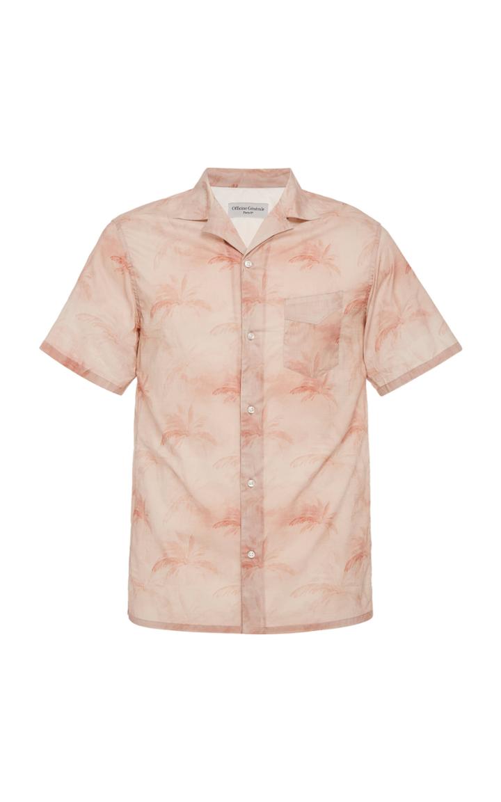 Officine Gnrale Dario Palm Print Short Sleeve Shirt