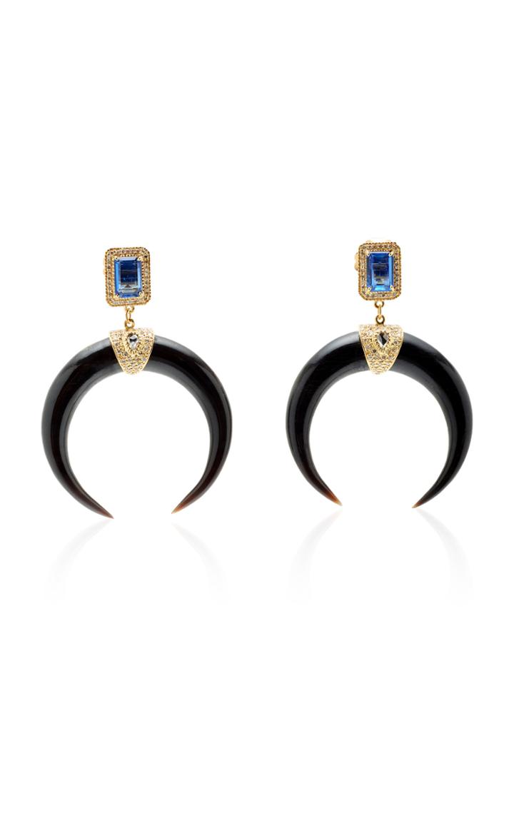 Jacquie Aiche One Of A Kind 14k Yellow Gold Iolite And Horn Earrings