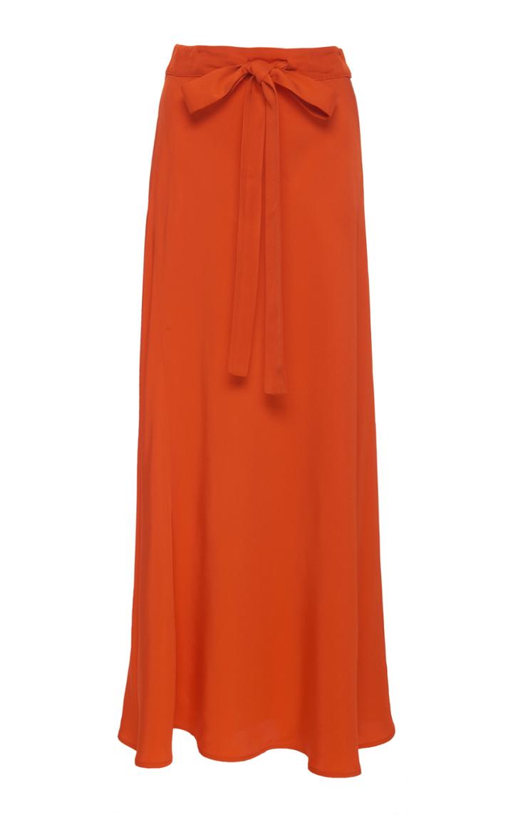 Lee Mathews Didion Tie-detailed Crepe Maxi Skirt