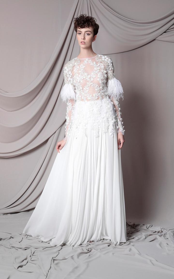 Moda Operandi Marco & Maria Feather Embellished Gown