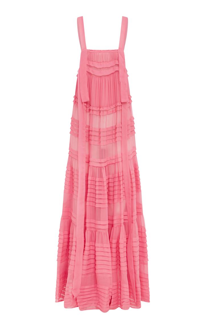 Lee Mathews Kitty Ruffled Silk-chiffon Maxi Dress Size: 0
