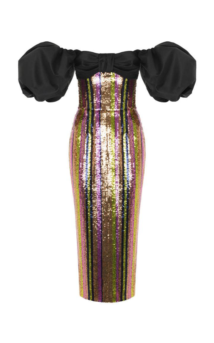Rasario Puff Sleeve Midi Dress